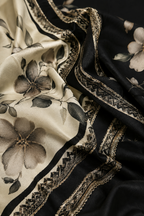 Noir Bloom Embroidered Fine Cotton Ensemble